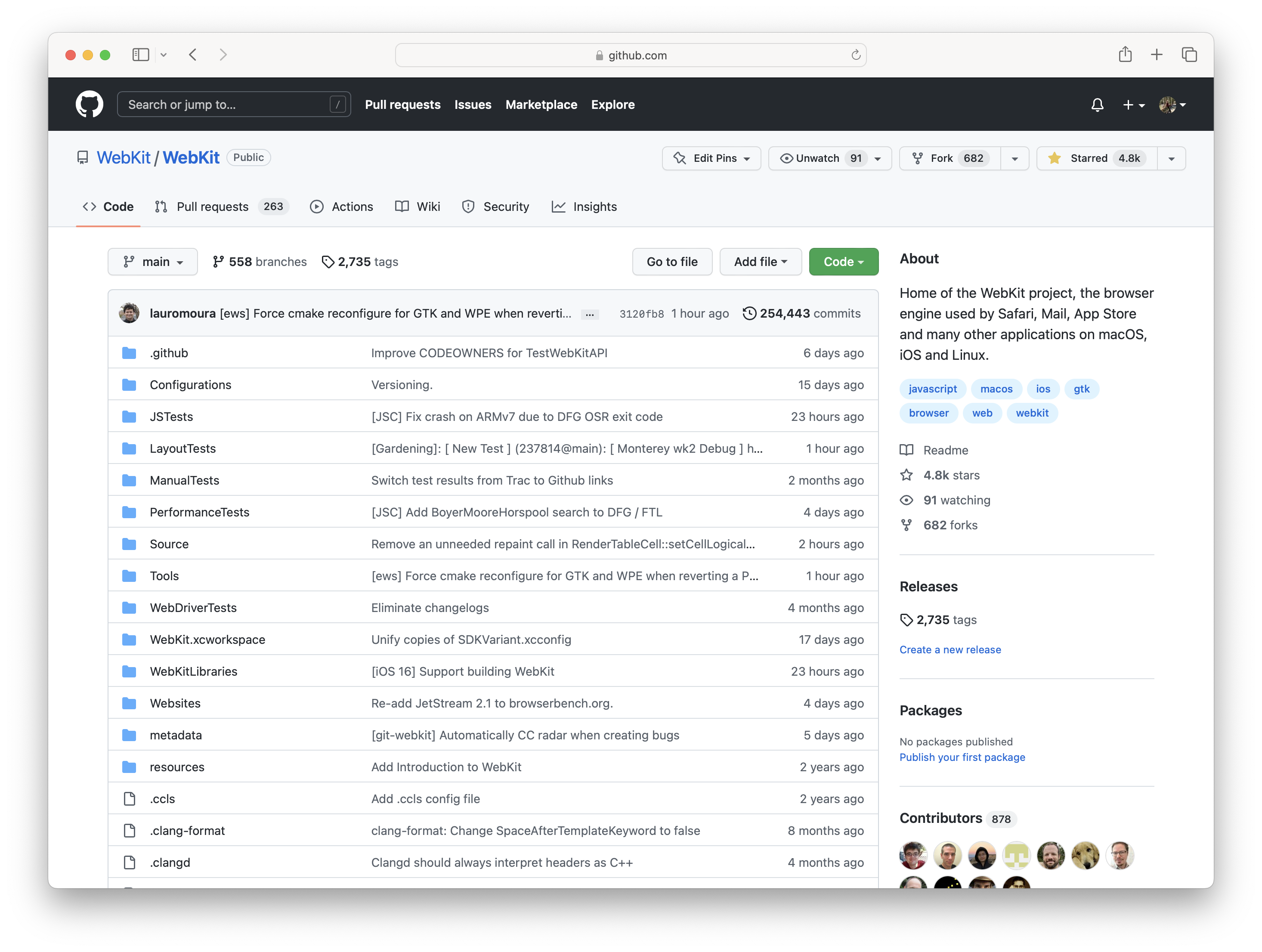 WebKit GitHub Home Page